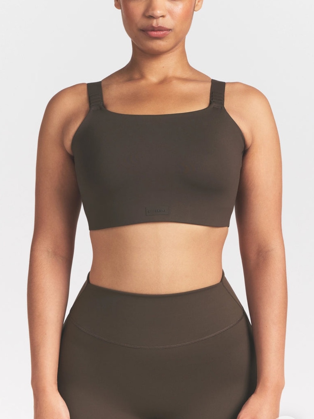 Nike Skims Matte Wide Strap Sports Bra Dark Sepia - Picture 5 of 9